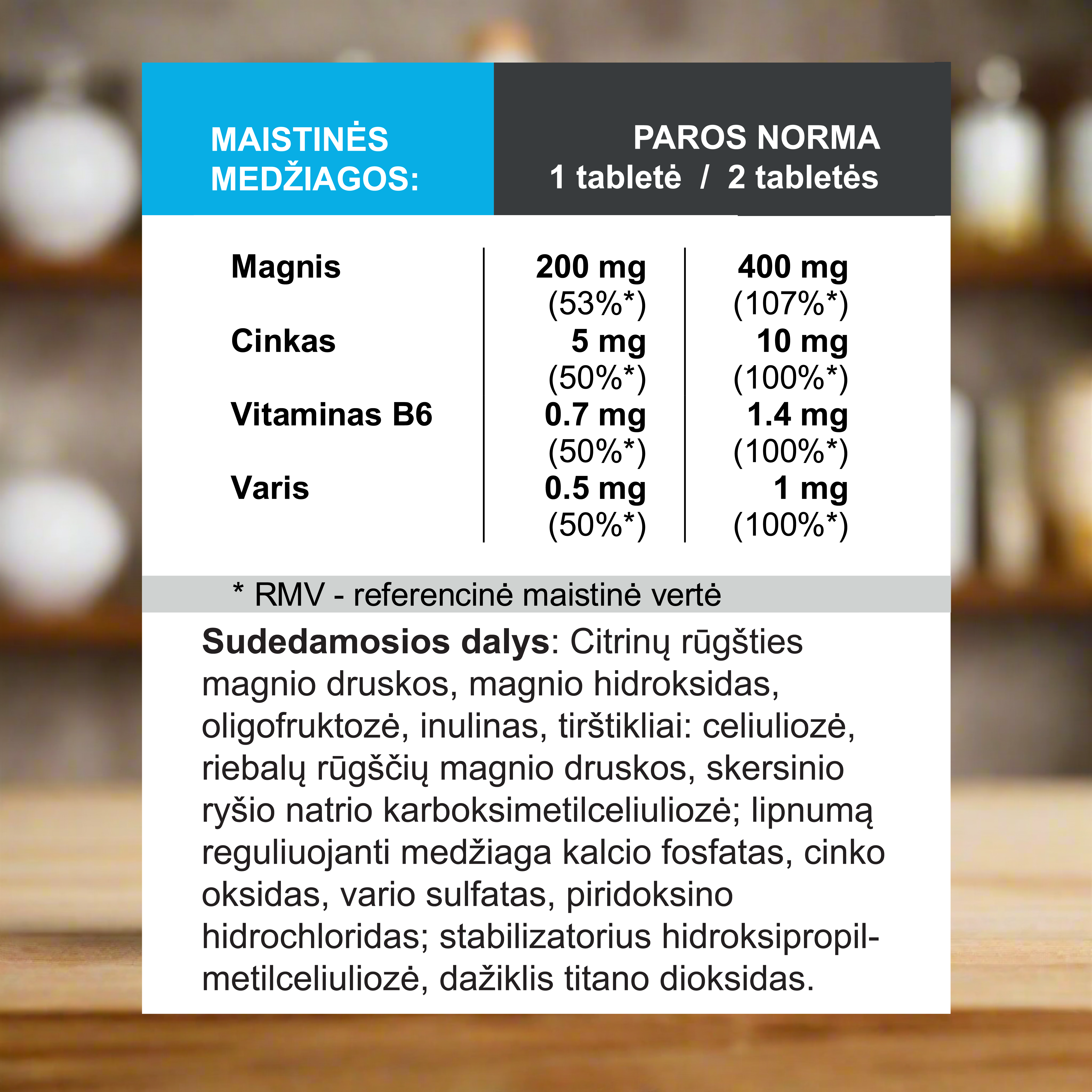 Magnis su Cinku, Variu Ir Vitaminu B6, 120 tablečių