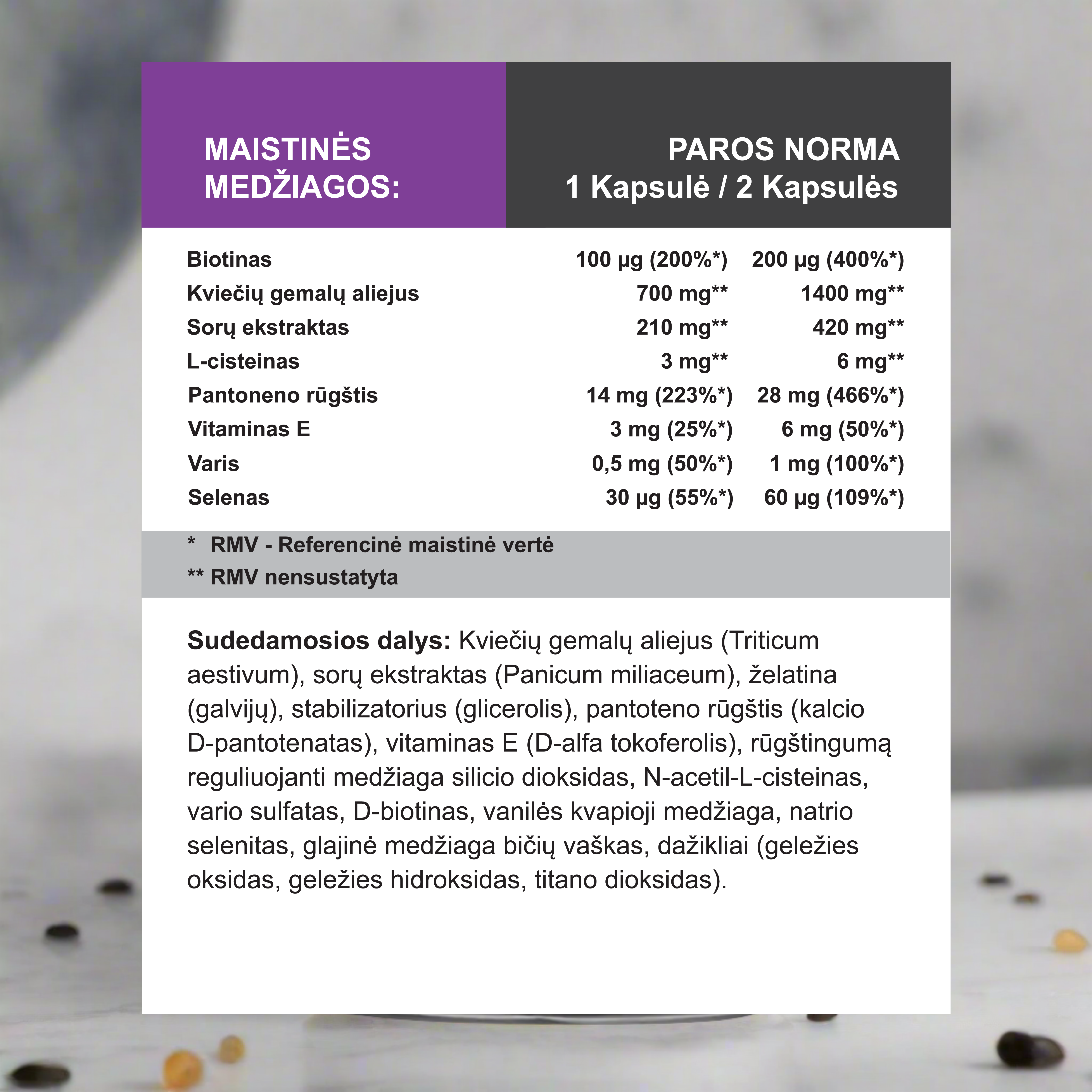 Plaukų serumas, 90 kapsulių