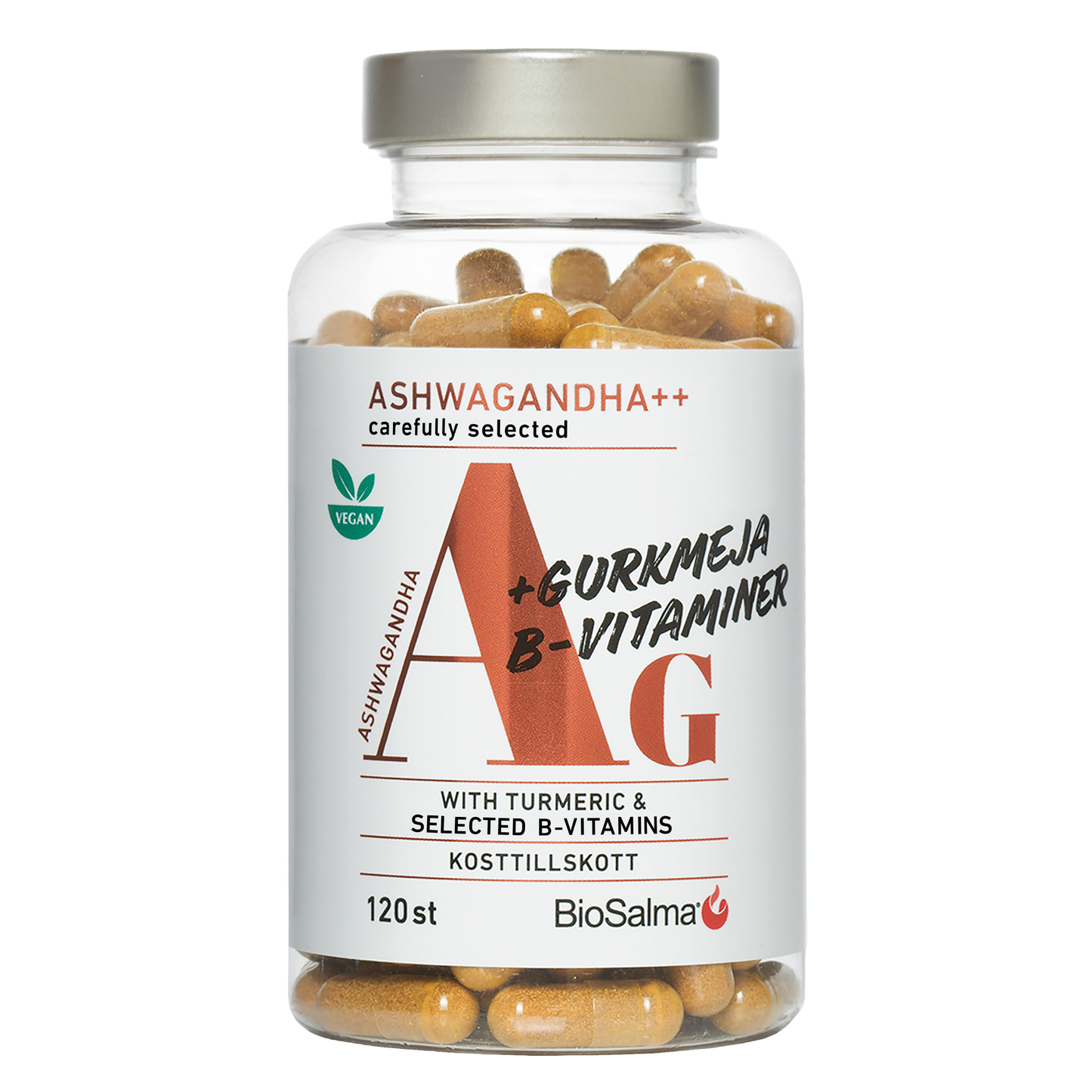 Ashwagandha with turmeric and Vitamin B, 120 capsules