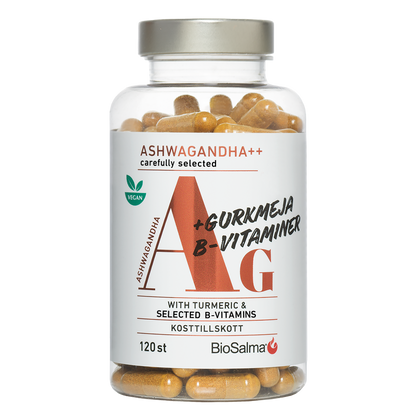 Ašvaganda su ciberžole ir Vitaminais B, 120 kapsulių