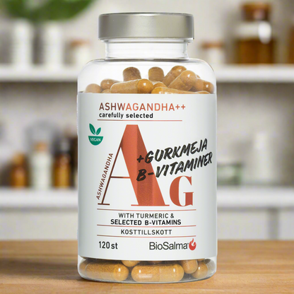 Ašvaganda su ciberžole ir Vitaminais B, 120 kapsulių