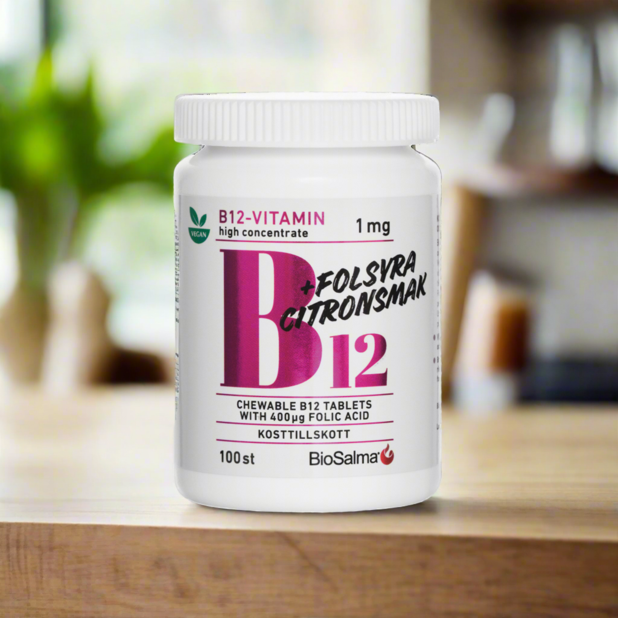 Vitaminas B12 su Folio Rūgštimi, 100 tablečių