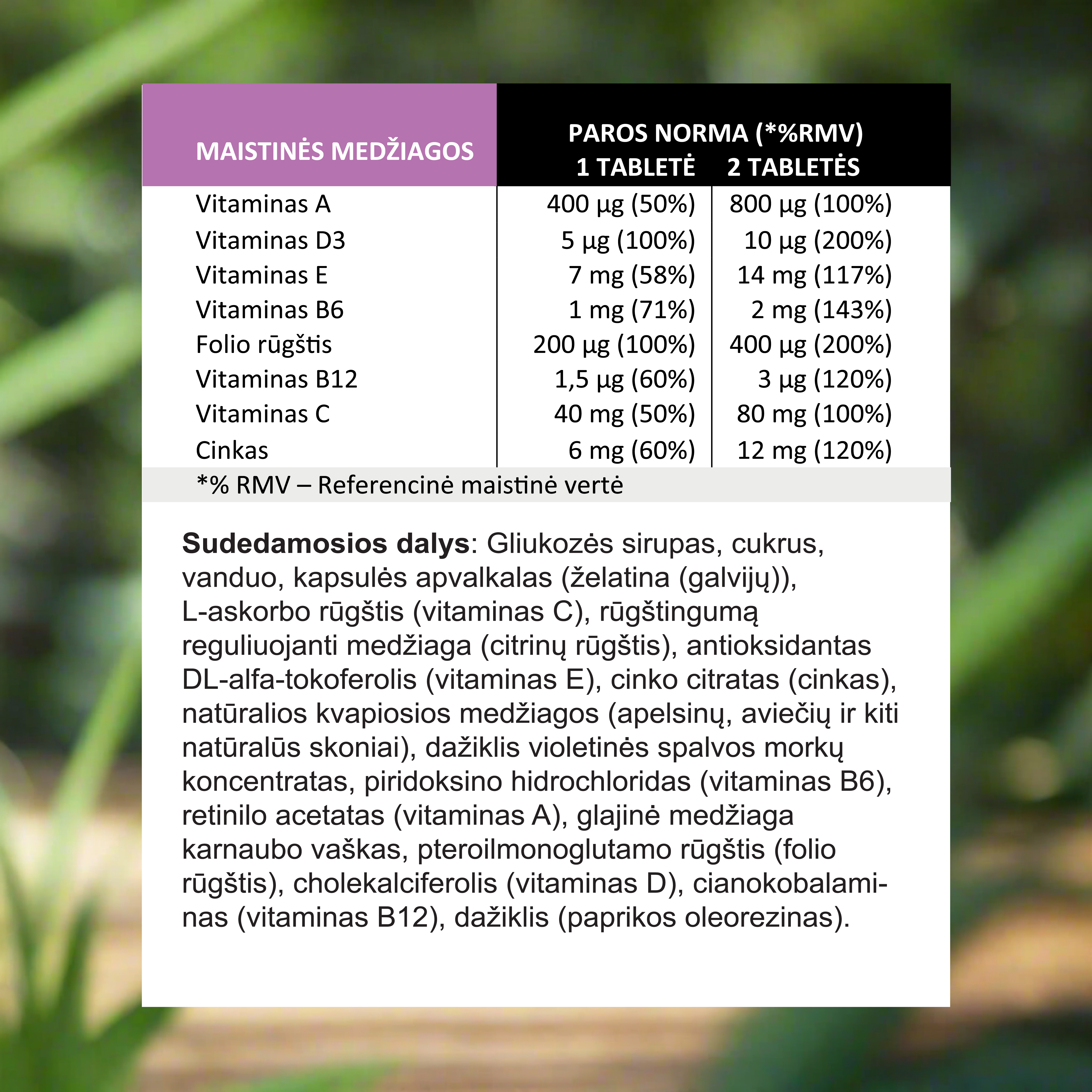 Мультивитамины для детей "BORUŽĖS", 60 жевательных конфет 