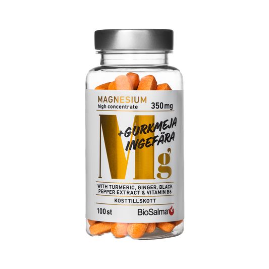 Magnesium with extracts of turmeric, ginger and black pepper, 100 tablets