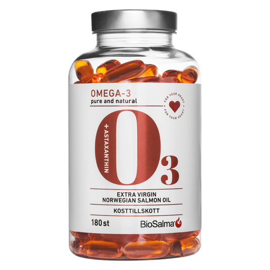 Pure salmon fish oil Omega-3, 180 capsules