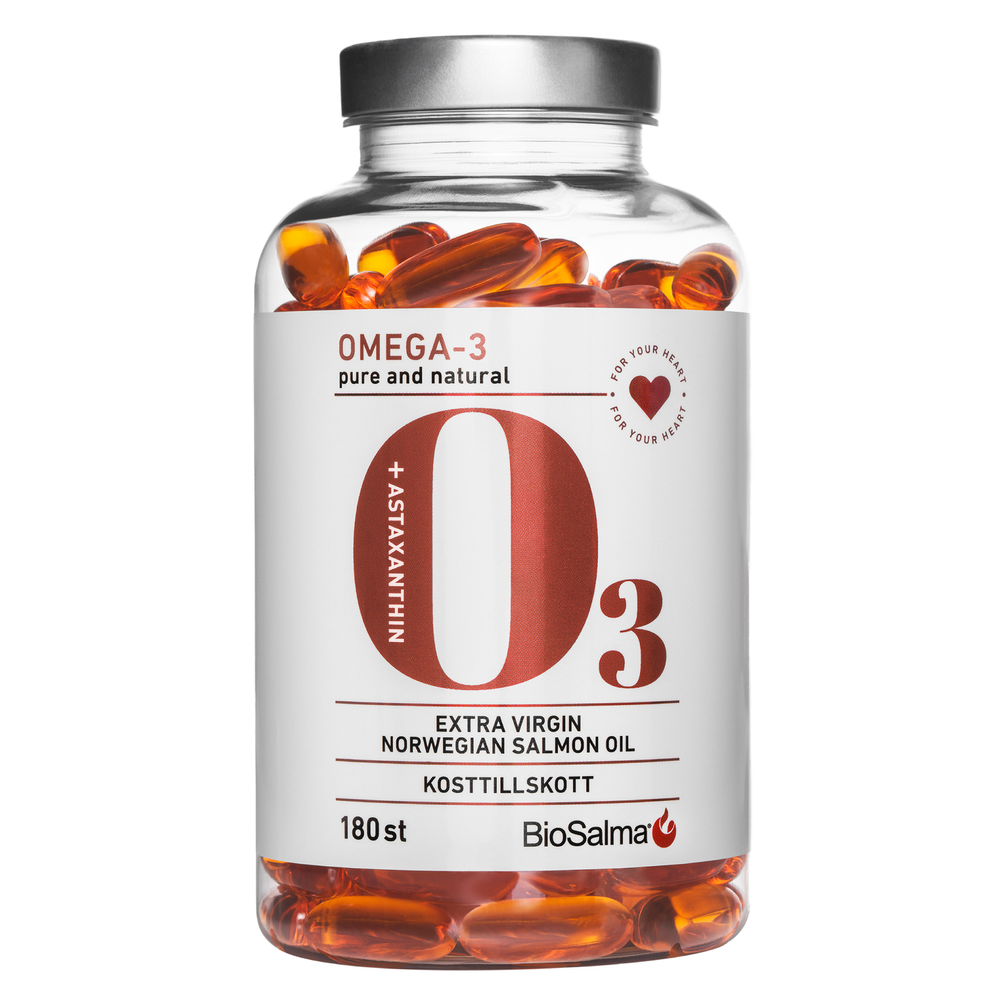 Omega-3 Tyri norvegiškų lašišų žuvų taukai, 180 kapsulių