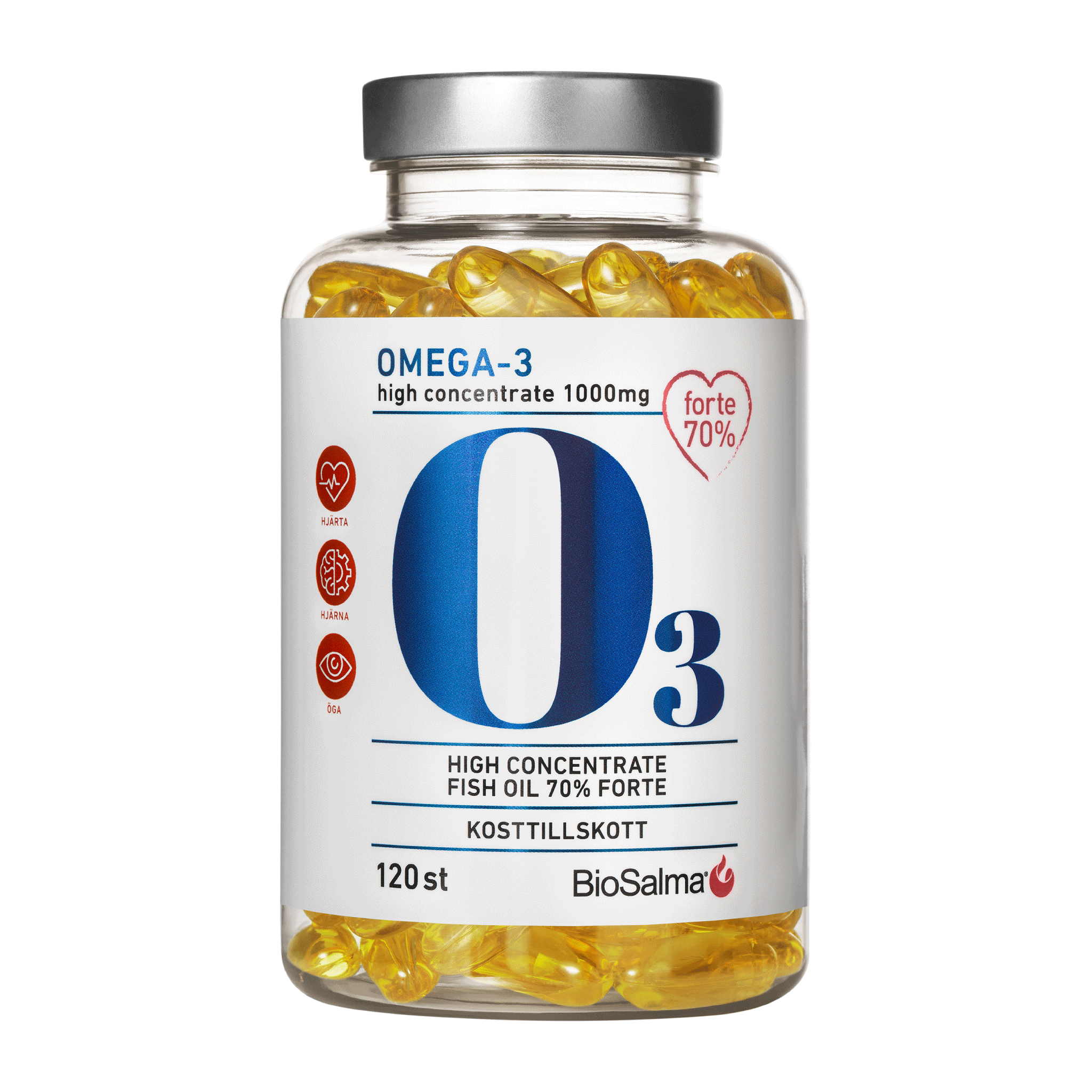 Omega-3 Forte 70%, 120 kapsulių
