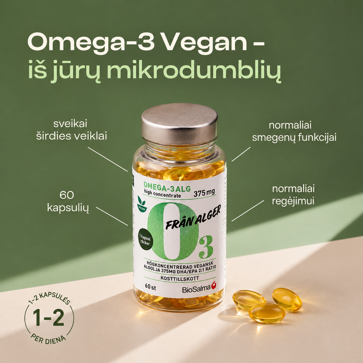 Omega-3 Vegan, 60 kapsulių