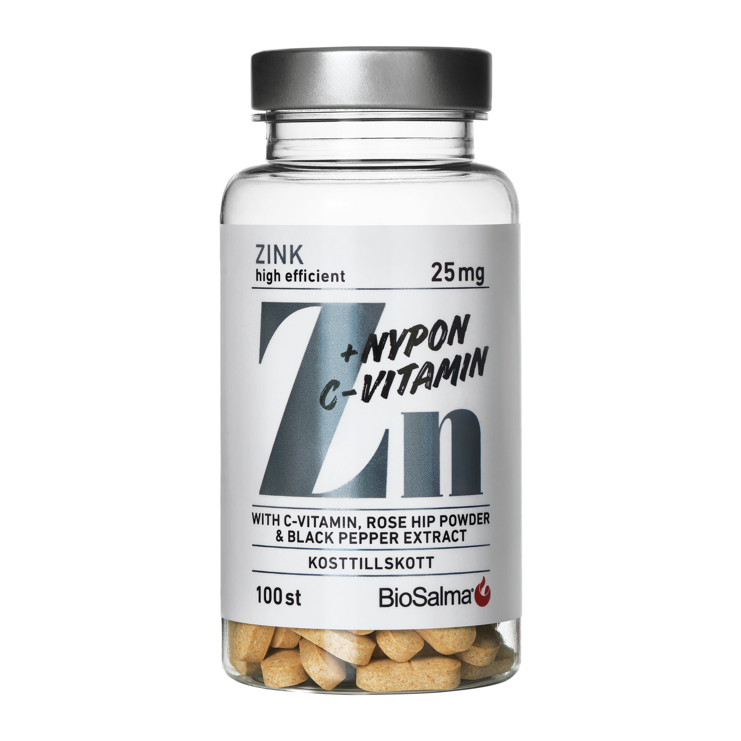 Zinc with rosehip, ginger and black pepper extracts, 100 tablets